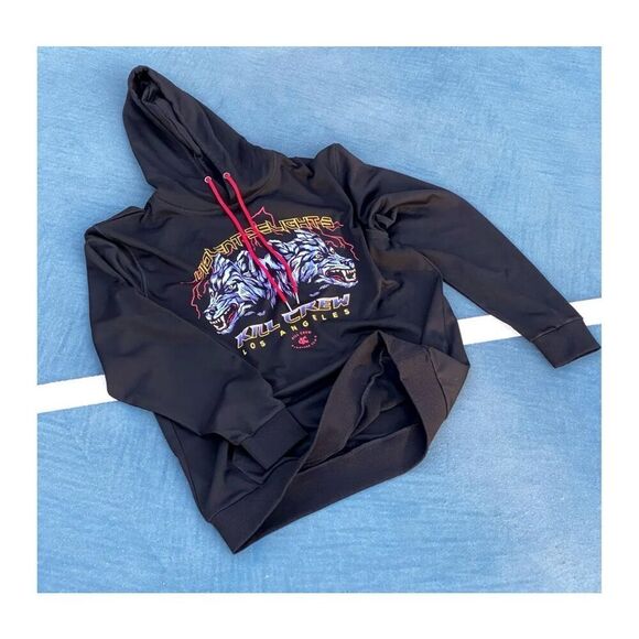 Kill Crew Violent Delights Hoodie - Black Purple Pullover Sweatshirt Wolf Gym S - Picture 2 of 10